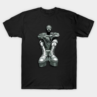 Marvin's Platform Boots- Black and White T-Shirt